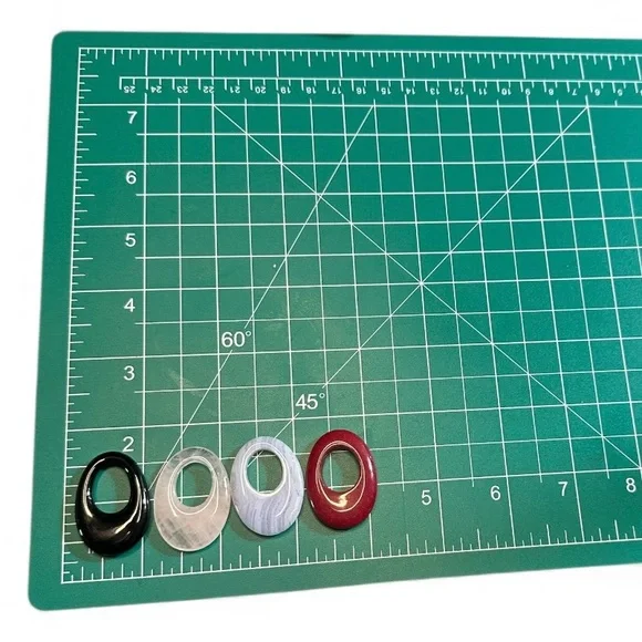 Natural Stone Oval Donut Beads Set  of 4 - Picture 3 of 5